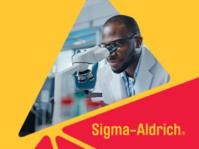 Yellow background with red Sigma-Aldrich brand on top left