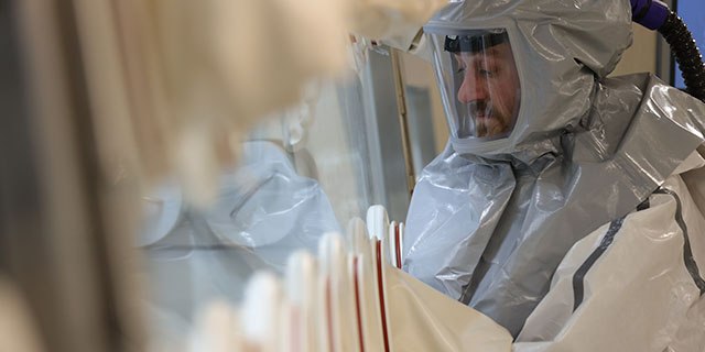 <p>Demonstrating Technical Excellence in Contract Manufacturing</p>
 Operator working on ADC conjugation