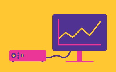 An illustration of a projector connected to a computer monitor displaying a line graph. An illustration of a projector connected to a computer monitor displaying a line graph.