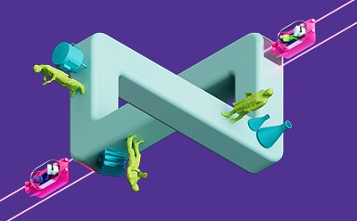 The image features a 3D letter “N” in a vibrant teal color. Miniature figures of people are seen climbing and hanging on various parts of the “N,” each equipped with climbing gear and ropes. The image features a 3D letter “N” in a vibrant teal color. Miniature figures of people are seen climbing and hanging on various parts of the “N,” each equipped with climbing gear and ropes.