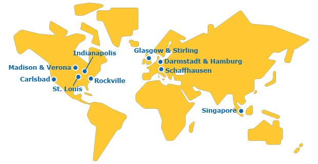 CTS Map of Glasgow, Rockville Singapore & Shanghai CTDMO map