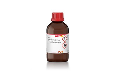 Ethanol A bottle of ethanol or ethyl alcohol on a white background