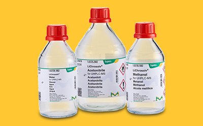 HPLC Solvents Three bottles of LiChrosolv® solvents