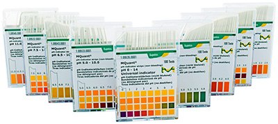 A series of plastic containers with pH indicator strips, arranged in a row. Each container has a label displaying different pH ranges and corresponding color charts for pH testing, with some featuring graphs or additional scientific data. The packaging is primarily green and orange with white text, and each box is designed to dispense the strips for easy access. A series of plastic containers with pH indicator strips, arranged in a row. Each container has a label displaying different pH ranges and corresponding color charts for pH testing, with some featuring graphs or additional scientific data. The packaging is primarily green and orange with white text, and each box is designed to dispense the strips for easy access.