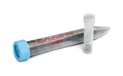 Quechers Centrifuge tube containing pre-determined amount of Supel™ QuE Verde sorbent for dSPE in challenging green matrices.