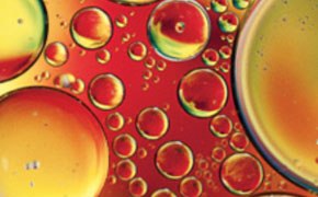Detergents - Anionic, Cationic, Zwitterionic, Anti-foaming Close-up image of colorful circular shapes and bubbles with a vibrant combination of red, yellow, and green hues.