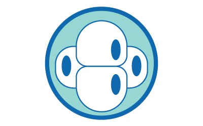 Illustration of four round cells with blue nuclei, enclosed in a blue circle, representing the 4-cell stage of embryonic development. Illustration of four round cells with blue nuclei, enclosed in a blue circle, representing the 4-cell stage of embryonic development.