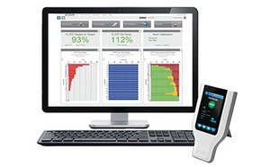 Hygiene Monitoring Tester with monitor and keyboard.