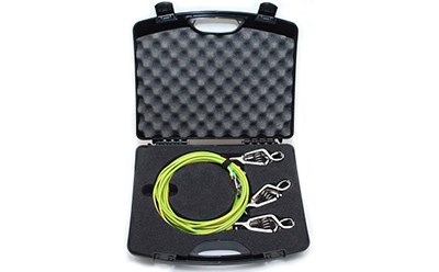 Antistatic set with 3 cables in suitcase Antistatic set with 3 cables in suitcase