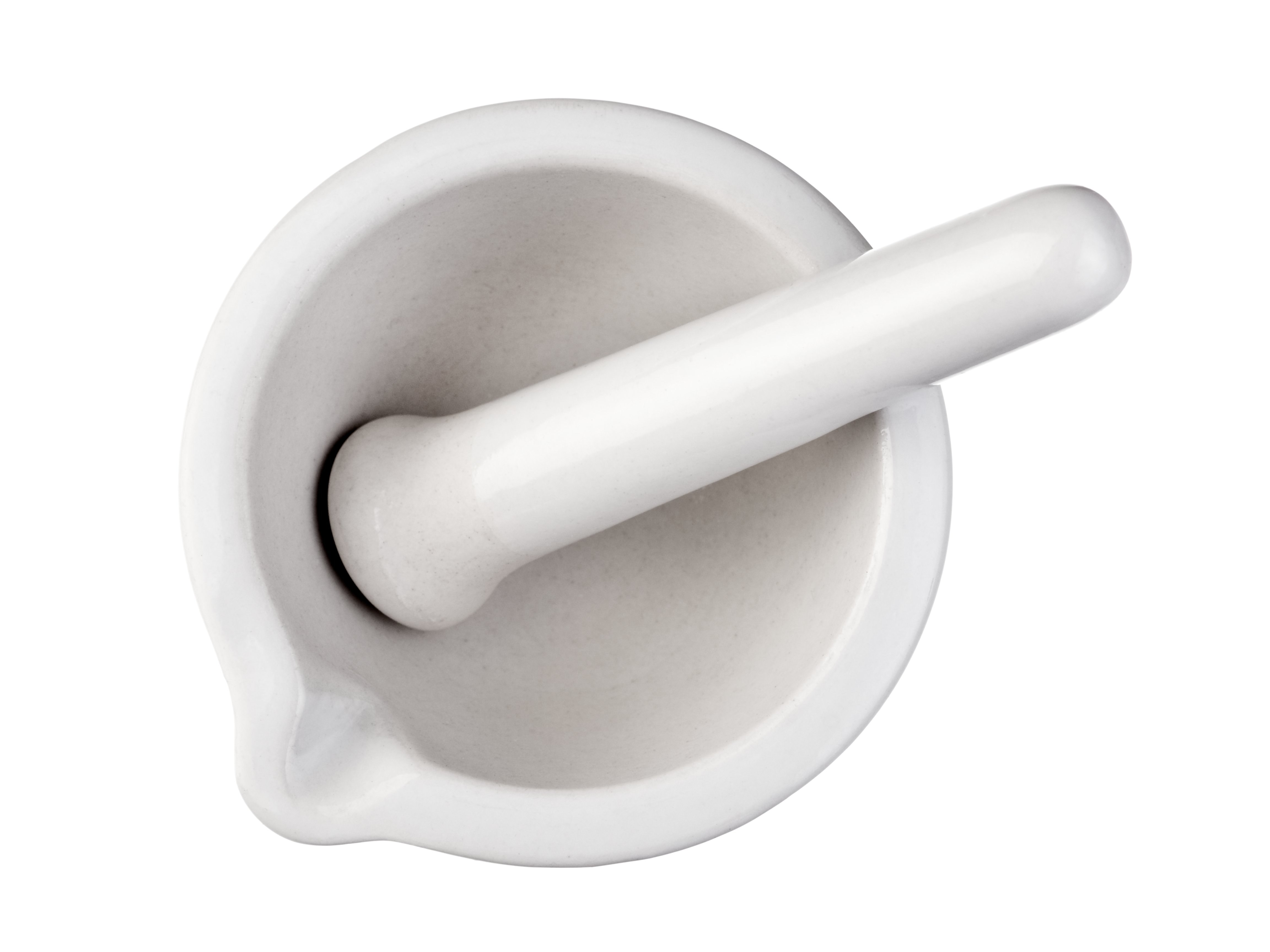 A white lab mortar and pestle for grinding samples A white lab mortar and pestle for grinding samples