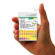 MQuant® pH test strips and their container. MQuant® pH test strips and their container.