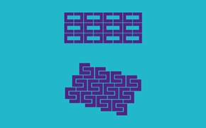 Polymorph Screening The image consists of two sets of distorted characters set against a turquoise background. The top set of characters is arranged in a rectangular grid format, while the bottom set of characters is more jumbled and less structured.