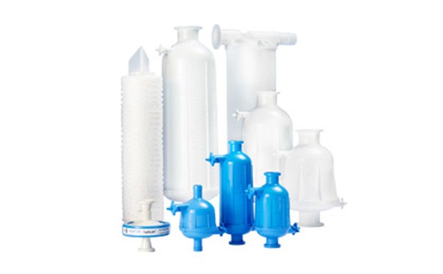 A variety of laboratory filtration devices, including several sizes of filter columns and flasks, used for buffer filtration in scientific research. A variety of laboratory filtration devices, including several sizes of filter columns and flasks, used for buffer filtration in scientific research.