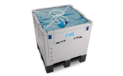 1000 L Mobius® Assembly with Ultimus® film and Lynx® CDR Connector in a Mobius® Collapsible Bin Our Ultimus® film technology provides enhanced bioprocess bag strength, improved durability and leak resistance through a novel strength layer reinforced by woven nylon