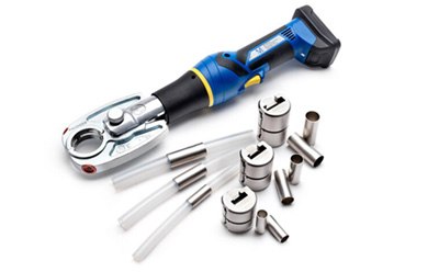 NovaSeal™ battery powered crimping tool and silicone tubing with metal pinch pipes NovaSeal™ manual and battery powered crimping tool securely crimps and cuts your disposable assembly into two sterile fluid paths