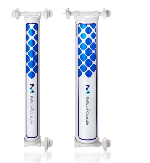 Pellicon® Capsules for single-use tangential flow filtration Our single-use Pellicon® Capsules can be ready to perform ultrafiltration and diafiltration of mAbs and ADCs in minutes
