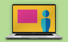 <p>Supel™ Swift HLB SPE Cartridges</p>
 An open laptop with a colorful display featuring a stylized human figure in blue on the right and a pink rectangle on the left against a yellow background.