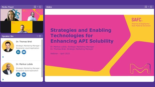 <p>Webinar: Strategies and Enabling Technologies for Enhancing API Solubility</p>
 Strategies and enabling technologies for enhancing api solubility