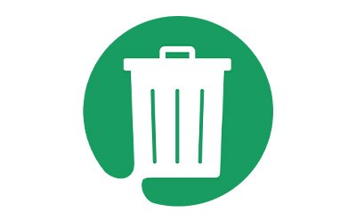 Trashcan icon representing sustainability through reduced waste Trashcan icon representing sustainability through reduced waste