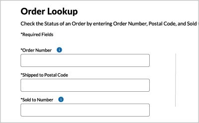 Order Lookup Fields View of Order Lookup form