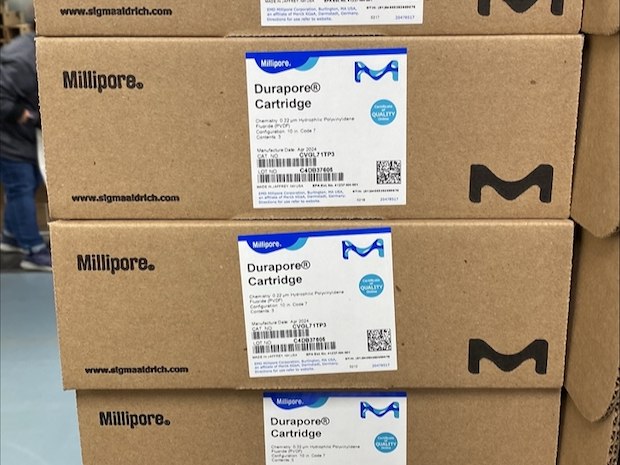 qr code package Boxes appear in a stack with QR codes that link to Certificate of Quality statements.