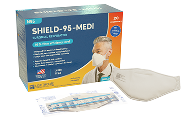 Shield 95 Medi Package of the LWS SHIELD-95-MEDI Surgical N95 Respirator Mask