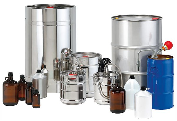 Bench to Bulk Chemicals in Custom Packaging Sizes and Volumes Image of chemicals in various packaging formats, sizes and materials