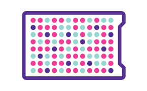 Custom Cell Line Development 세포 감별 염색을 나타내는 여러 색상의 웰을 보여주는 96웰 플레이트 그림