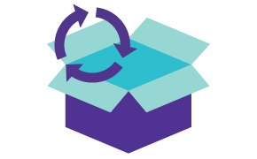 Box with recycle arrows 재활용 화살표가 있는 상자