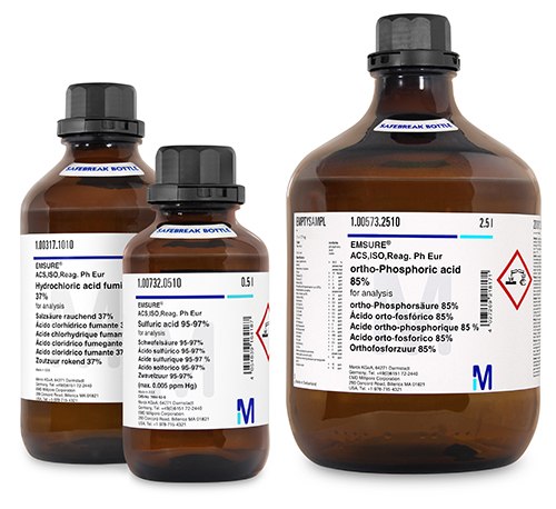 3xemsure-gruppe Hydrochloric acid, sulfuric acid, and ortho-phosphoric acid in Safebreak bottle