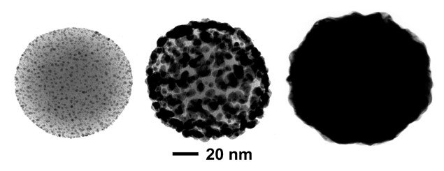 Different stages of nanoshell growth Different stages of nanoshell growth