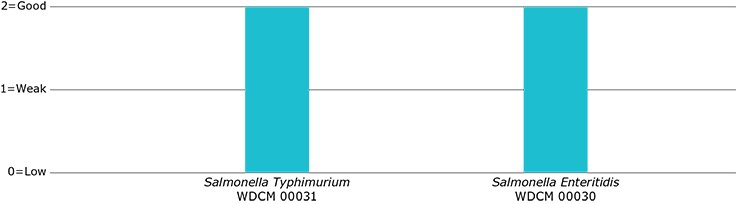 Qualitative productivity testing results of the non-selective Salmonella pre-enrichment medium Buffered Peptone Water.
