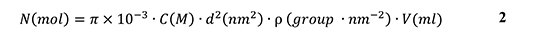 Areal density of surface COOH groups Areal density of surface COOH groups