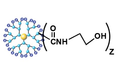 Schematic of PAMAM dendrimers with various surface functionalities.  - D Amidoethanol(AmE)<br>(Neutral Dendrimer)