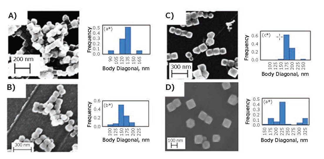 SEM images and respective size distribution SEM images and respective size distribution