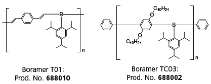 Chemical structure of TDAโs boron-containing, n-type polymers.(688010 688002) Chemical structure of TDAโs boron-containing, n-type polymers.