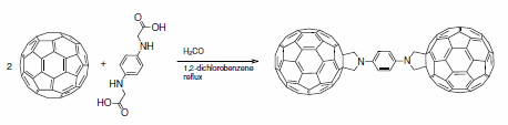 Synthesis of a Würster’s blue derivative Synthesis of a Würster’s blue derivative with C60 alligator clips.