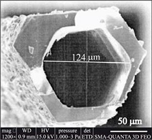 SEM micrograph of CrSi2 tubes obtained SEM micrograph of CrSi2 tubes obtained