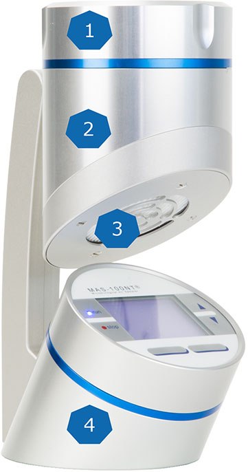 MAS®-100 NT equipped with a H13 particle filter MAS®-100 NT equipped with a H13 particle filter