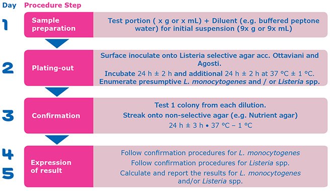 Steps for listeria monocytogenes Steps for listeria monocytogenes