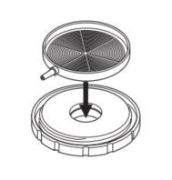 Snap membrane holder onto base Amicon® Stirred Cell Components