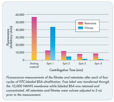 Clean up amicon ultra filters Figure 2 Free FITC signal is reduced by ~ 80%