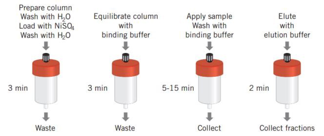 HiTrap® Chelating HP and a schematic overview of poly (His) fusion protein purification HiTrap® Chelating HP and a schematic overview of poly (His) fusion protein purification