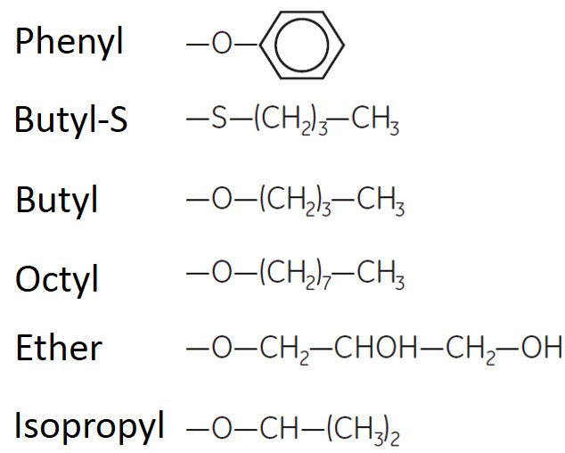 Ligands substituted on HIC media. Ligands substituted on HIC media.