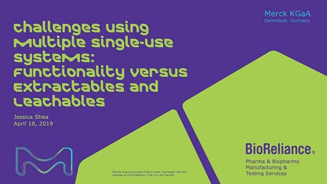 <p>Webinar: Challenges Using Multiple Single-Use Systems: Functionality Versus Extractables and Leachables</p>
 Challenges using Multiple Single-use Systems: Functionality versus Extractables and Leachables