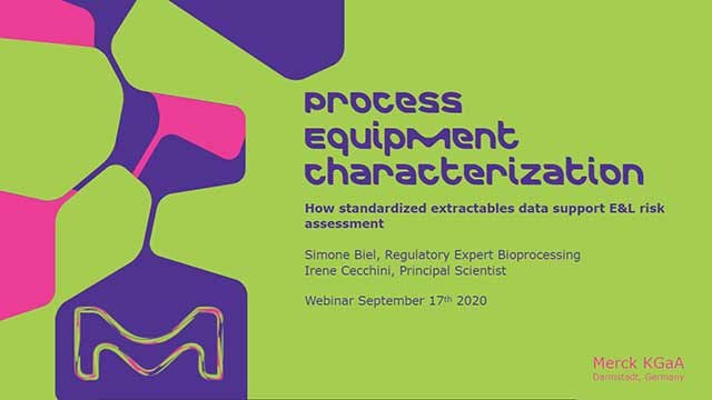 <p>Webinar: Process Equipment Characterization – How Standardized Extractables Data Support E&amp;L Risk Assessment</p>
 Webinar: Process Equipment Characterization – How Standardized Extractables Data Support E&L Risk Assessment