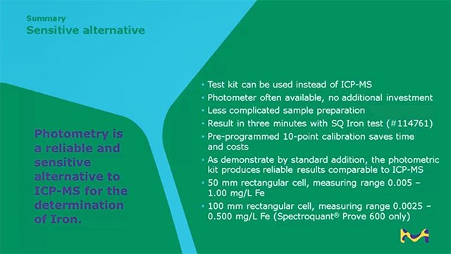 <p>Drinking Water Monitoring and Ultra-Sensitive Measurement of Iron in Water</p>
 Drinking Water Monitoring and Ultra-Sensitive Measurement of Iron in Water