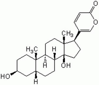 Bufalin A cardiotonic steroid isolated from toads of Bufo species that potently inhibits ouabain-sensitive Na+,K+-ATPase activity (IC50 = 1.4 nM).