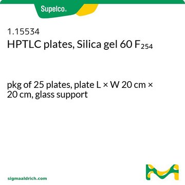HPTLC plates, Silica gel 60 F₂₅₄ pkg of 25&#160;plates, plate L × W 20&#160;cm × 20&#160;cm, glass support