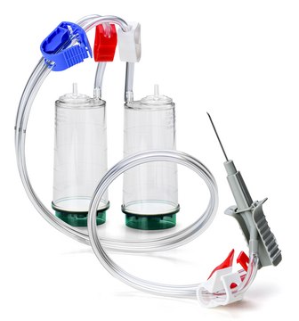 Steritest® NEO Device Green base canister with a single needle is ideal for testing solvents, creams, ointments, and veterinary injectables., pkg of 10 blisters per box, Single packed